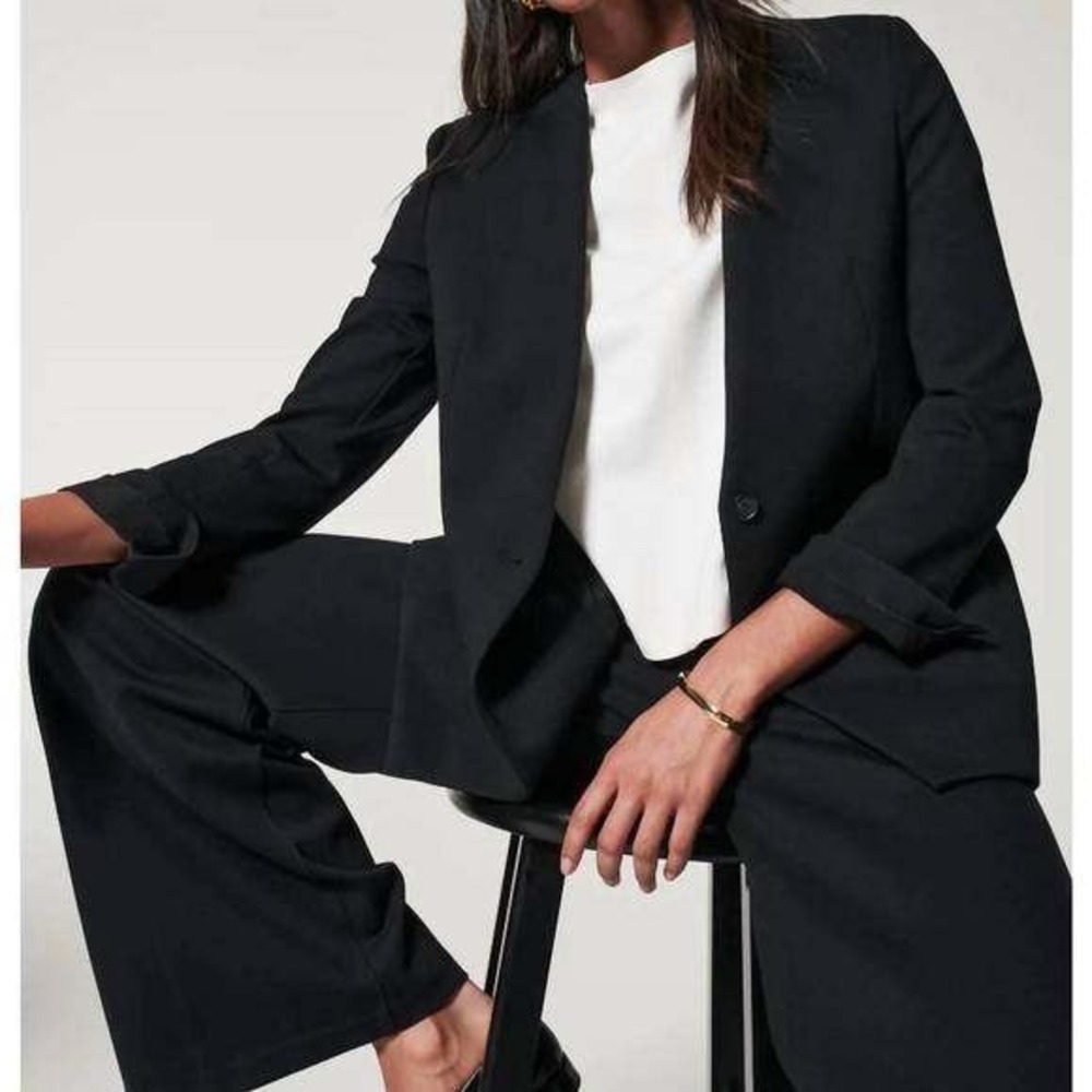 SPANx Black Blazer Jacket‎ Business Casual Career Office Work Minimalist